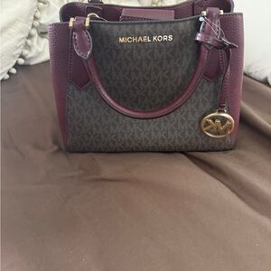 MICHAEL Michael Kors Purple and Brown Satchel